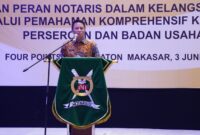 Penjabat Sekertaris Daerah Provinsi Sulsel, Andi Darmawan Bintang, membuka Seminar Penguatan Peran Notaris Dalam Kelangsungan Usaha Melalui Edukasi Kepailitan Perseroan dan Badan Usaha