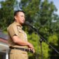 Penjabat Sekertaris Daerah Provinsi Sulawesi Selatan (Sulsel), Andi Darmawan Bintang, memimpin apel pertama di bulan ini