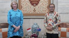 Konjen Australia Bronwyn Robbins berpamitan secara langsung kepada Wali Kota Makassar Moh Ramdhan Pomanto