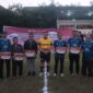 alam rangka menyambut hari Bhayangkara ke-77, Jajaran Pimpinan Polda Sulsel bersama Persatuan Wartawan Indonesia di Kota Makassar menggelar Pertandingan Sepak Bola Persahabatan