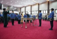 Penjabat (Pj) Sekretaris Daerah Provinsi (Sekprov) Sulawesi Selatan (Sulsel), Andi Darmawan Bintang, melantik 112 pejabat fungsional