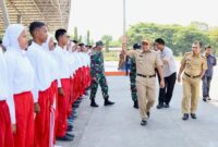 Wali Kota Makassar Moh Ramdhan Pomanto mengecek latihan anggota Paskibraka Kota Makassar