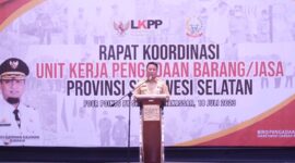 Penjabat Sekretaris Daerah Provinsi Sulawesi Selatan (Sulsel), Andi Darmawan Bintang, membuka secara resmi Rapat Koordinasi (Rakor) Unit Kerja Pengadaan Barang/Jasa