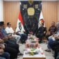 Ketua KPU Prov. Sulsel, Hasbullah S. Sos, M. Kesos., bersama Anggota KPU lainnya Ahmad Adiwijaya dan Hasruddin Husain menerima audiensi dari Pengurus HMI BADKO Sulselbar