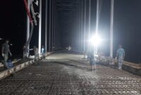 Pemprov Sulsel Sedang Pengecoran Lantai Jembatan Pacongkang