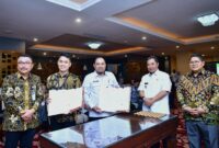 Dua penandatanganan dilaksanakan di Baruga Lounge Kantor Gubernur, Rabu, 13 September 2023