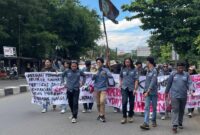 Sambut momentum May Day (Hari Buruh Internasional) dan Hardiknas (Hari Pendidikan Nasional), HMJ-T.PWK UIN ALAUDDIN MAKASSAR gelar Aksi Unjuk Rasa