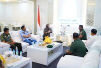 Ketua DPRD Sulsel, Andi Ina Kartika Sari menerima kunjungan kerja Panglima Divisi Infanteri 3 Kostrad, Mayjen TNI Bangun Nawoko