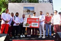 Peserta jalan santai yang digelar Pemprov Sulsel dalam rangka memperingati HUT Kemerdekaan RI Ke-79