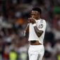 MADRID, SPAIN - MARCH 22: Vinicius Jr. of Real Madrid celebrates goal during the LaLiga EA Sports match between Real Madrid CF and Atlético de Madrid at Estadio Santiago Bernabeu on March 22, 2026 in Madrid, Spain. (Photo by Antonio Villalba/Real Madrid via Getty Images)